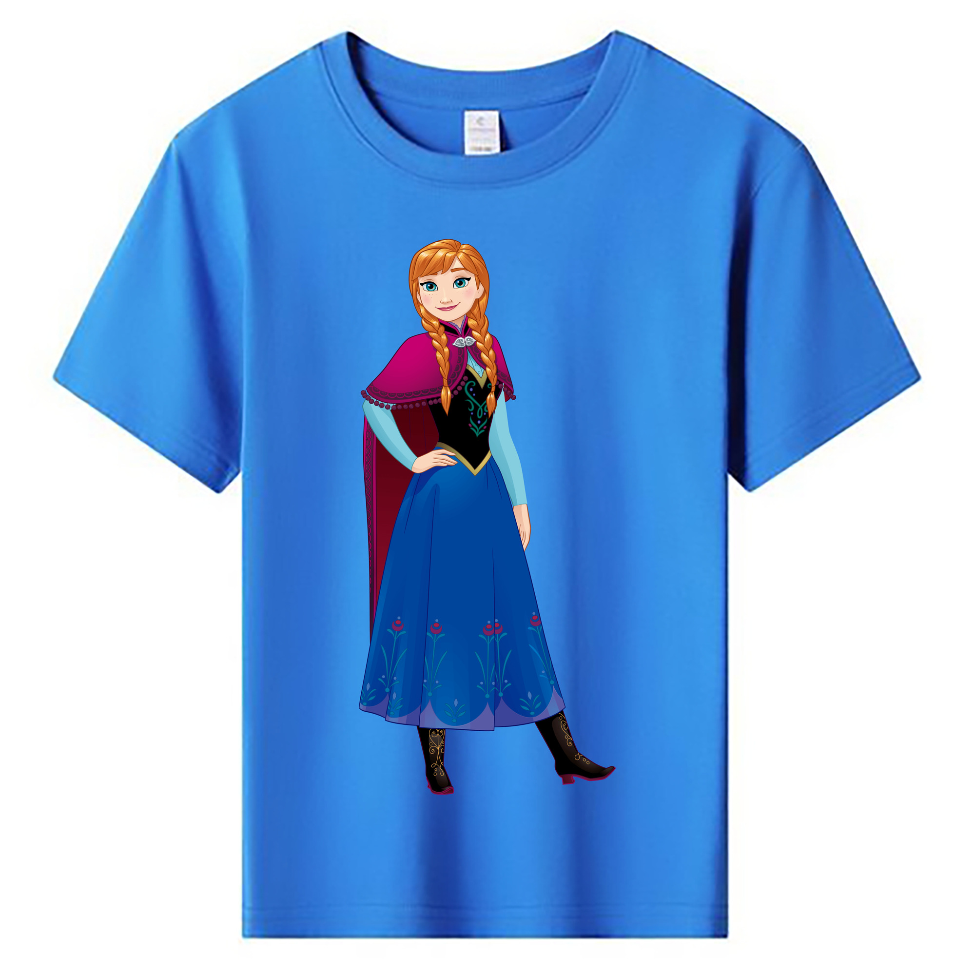 （画像用） アナと雪の女王 アンナ エルサ Frozen Anna Elsa 綿100％キッズTシャツ（フロントプリント）
